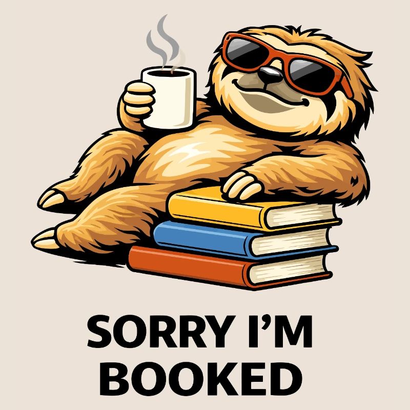 Cozy Sloth Reading Stack