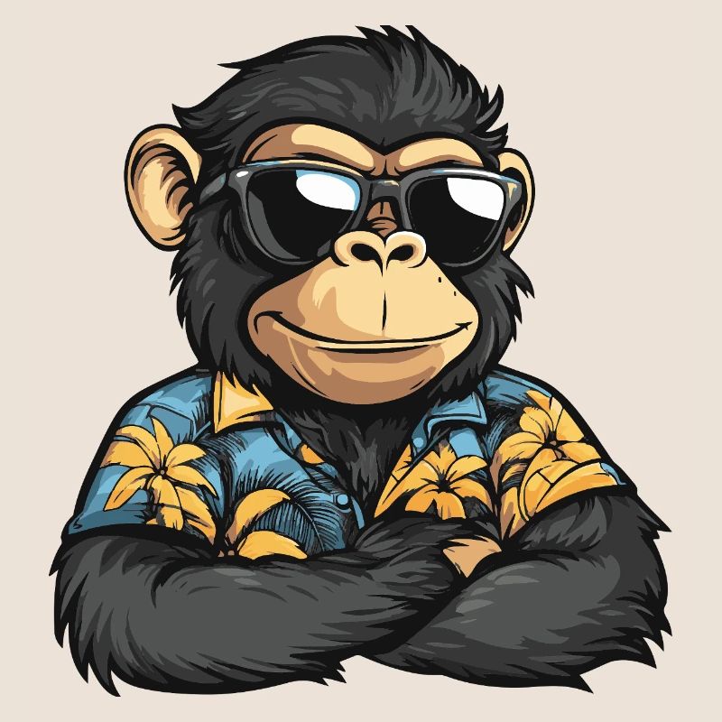 Affe Comic Urlaub