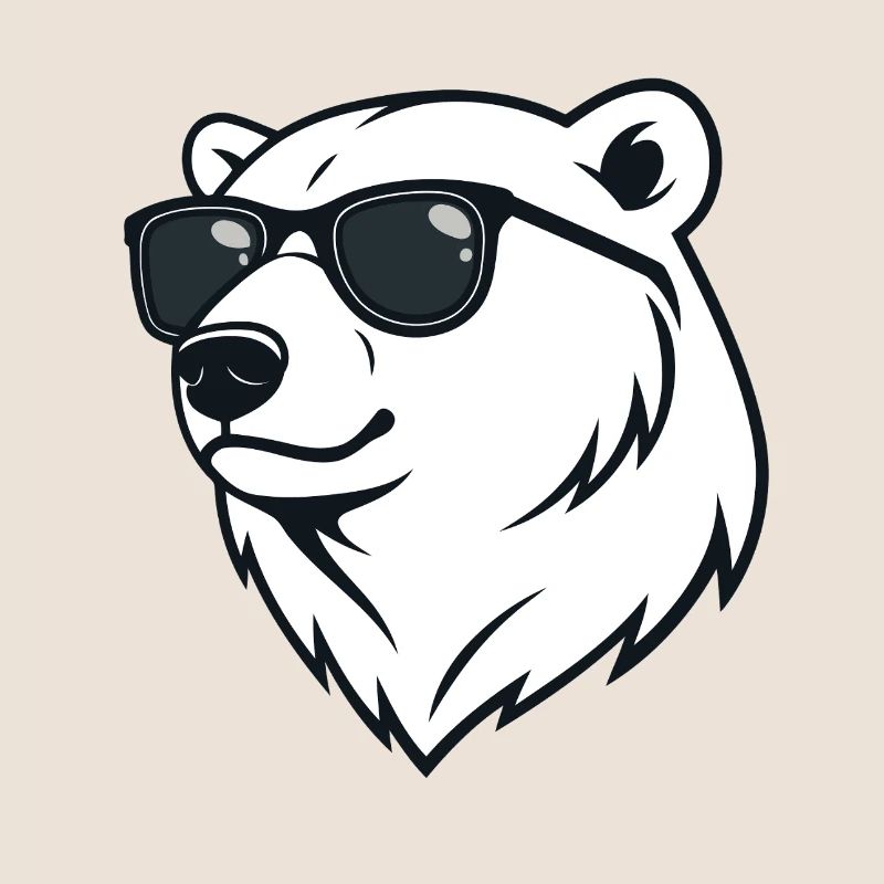 Eisbär Dunkle Brille