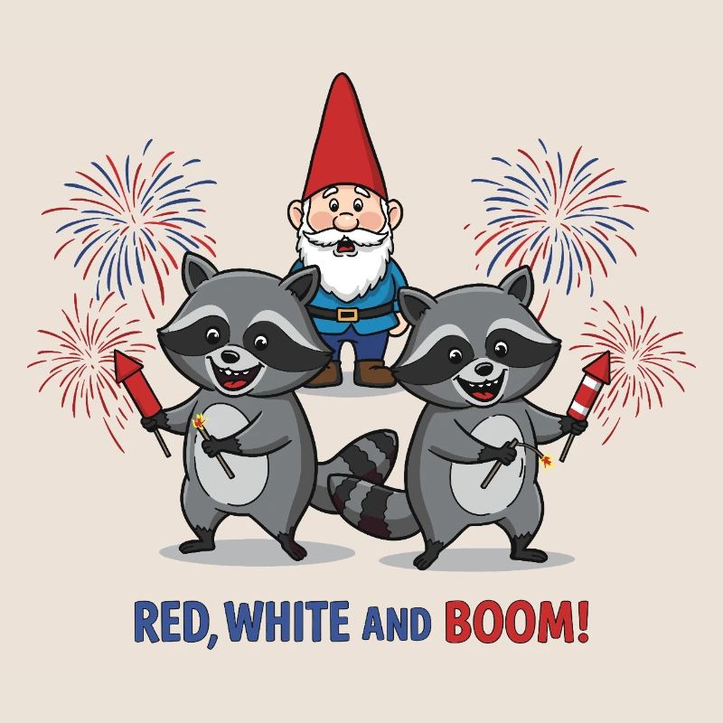 Waschbären-Feuerwerksparty zum 4. Juli