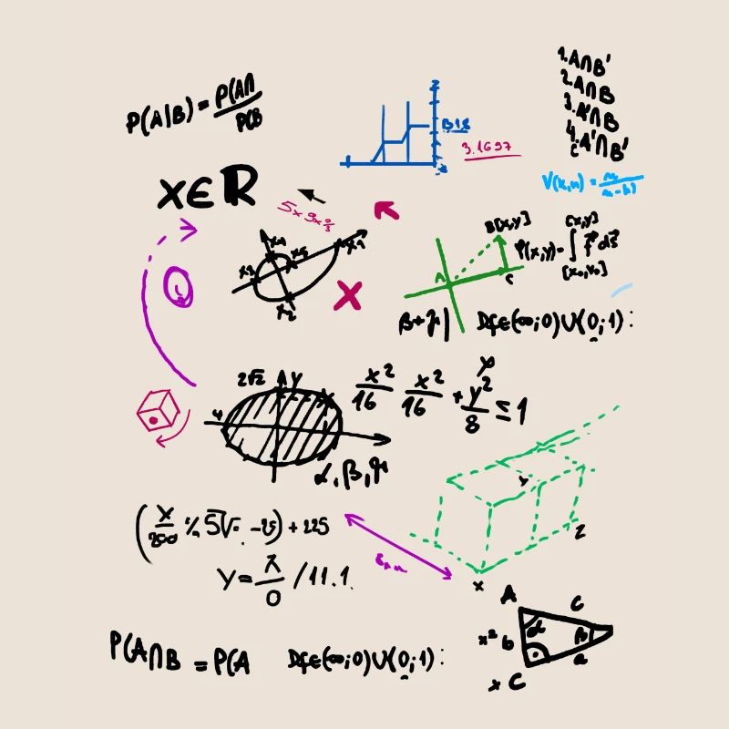Math complexe tableau mathématique avec des formules