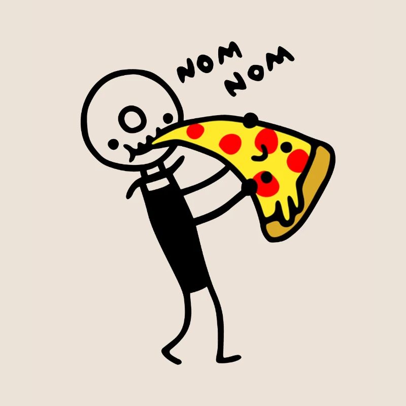 Pizza cutter eats pizza