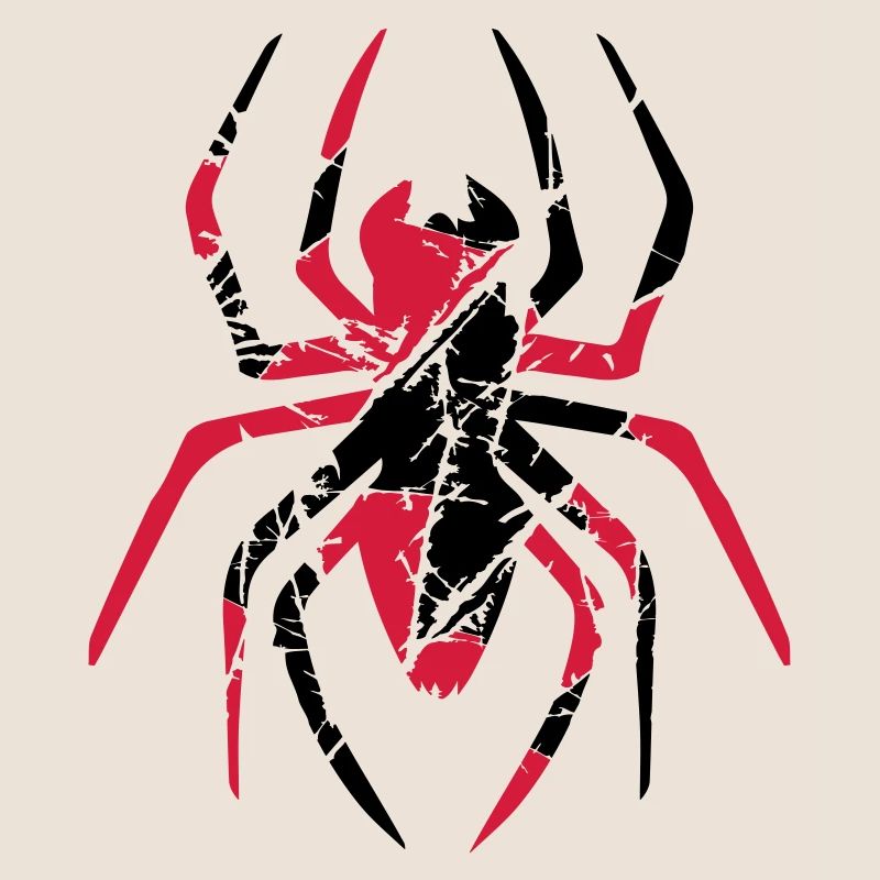 red scratch cracks spider logo design disgusting horror