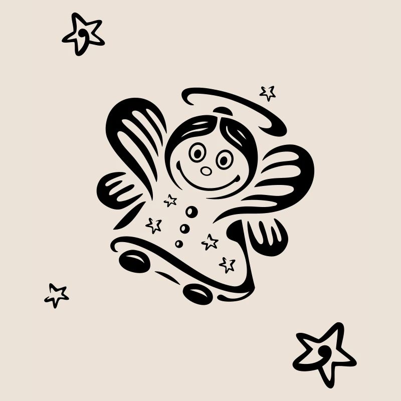 Joyeux Noël, les anges avec des étoiles, mignons.