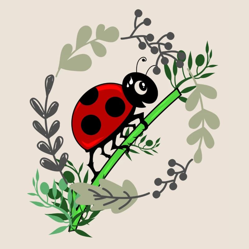 Ladybug botany comic style