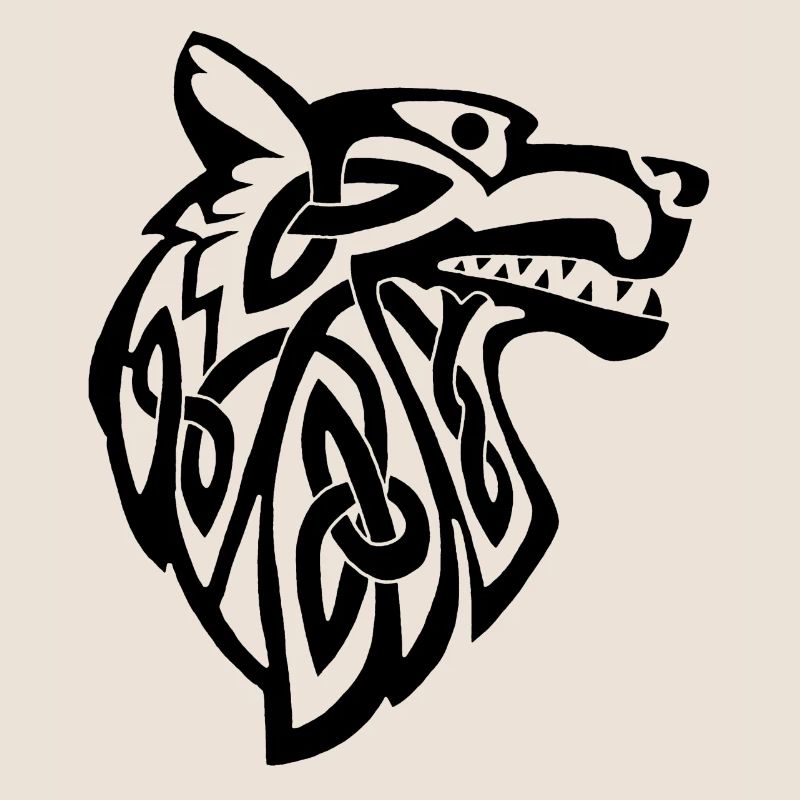 Wolf schwarz Wikinger