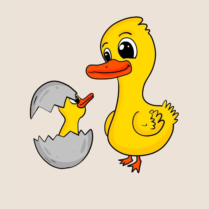 Canard avec bébé canard