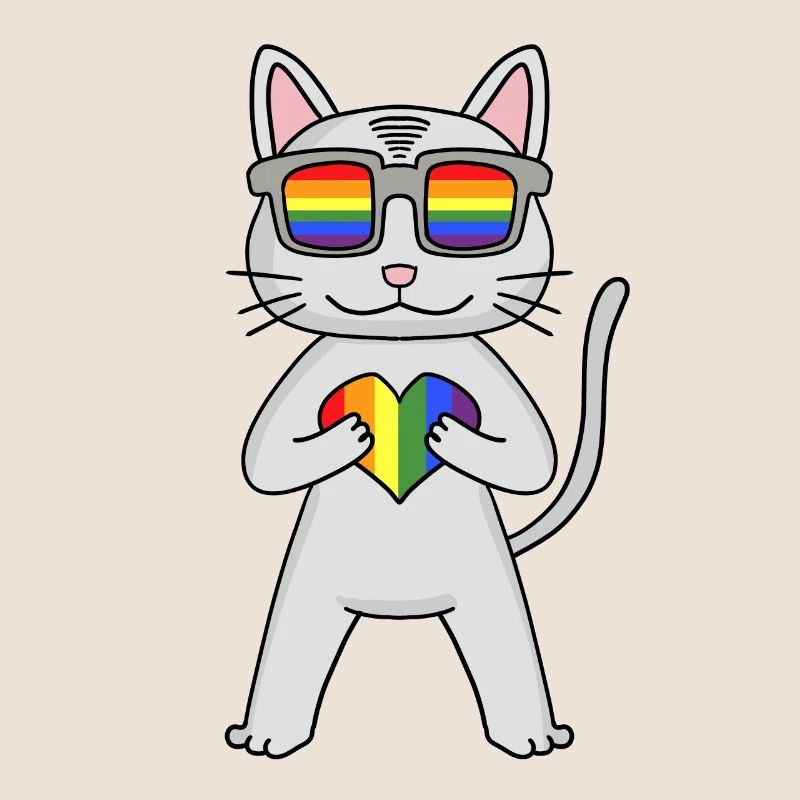 Chat LGBT Devon Rex Rainbow