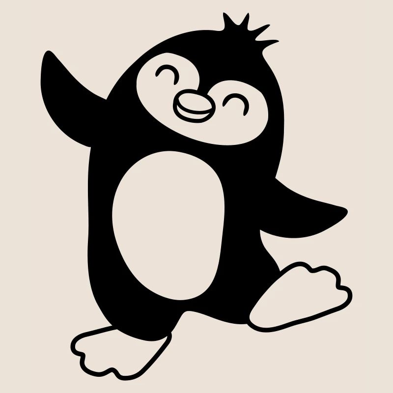 Cute happy penguin dancing
