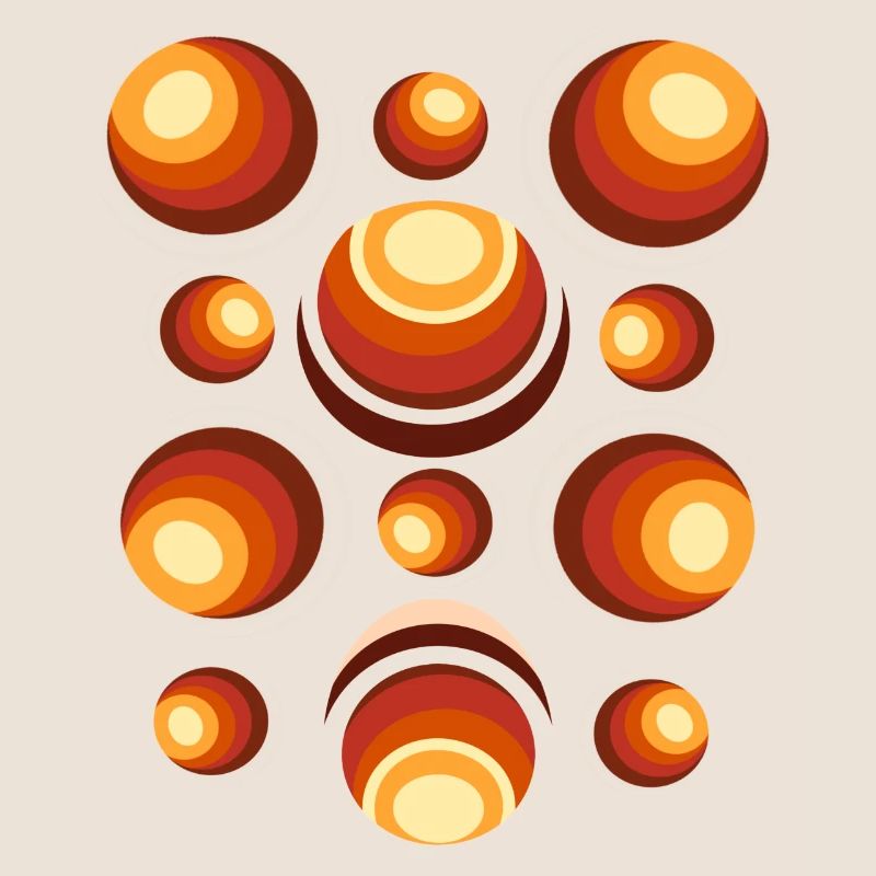 Retro Circle Pattern 70s Crescent