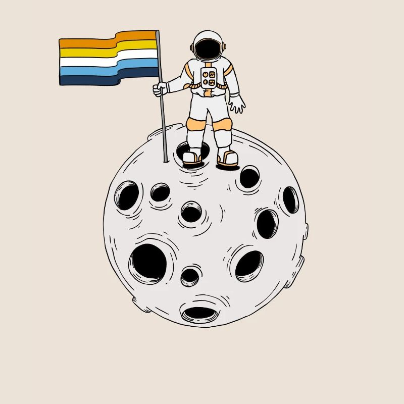 Astronaute d’Aroace sur la lune Drapeau d’Aroace