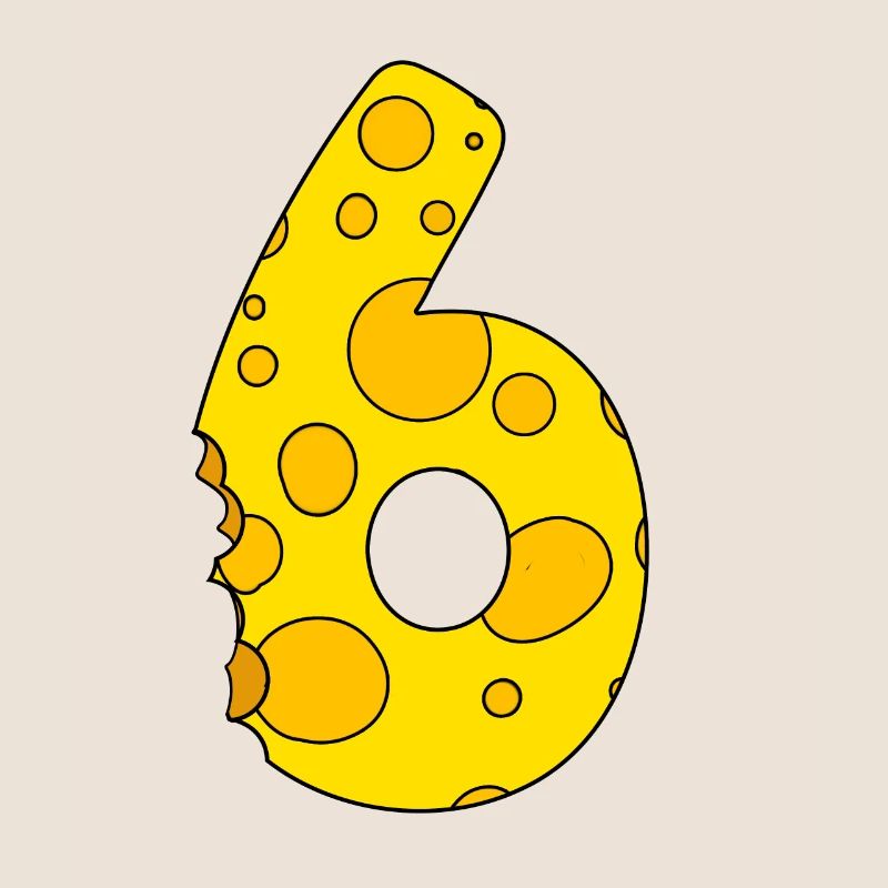 Number 6 Digit Cheese