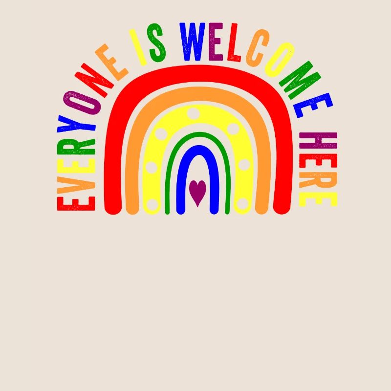 UNITY DAY Everyone is Welcome Here Boho Rainbow