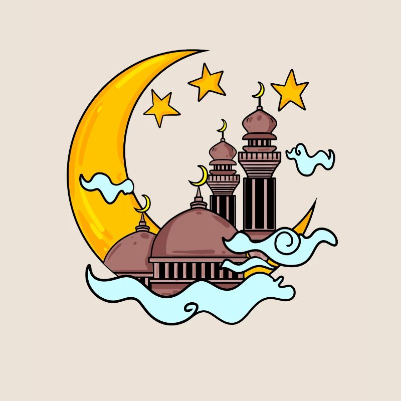 Moschee mit Halbmond