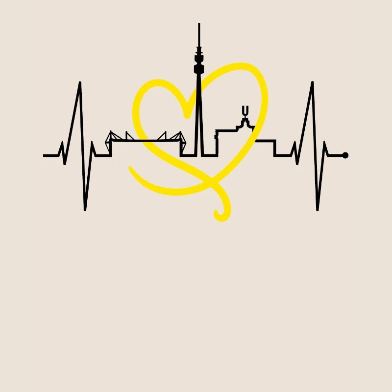 Dortmund Skyline Heartbeat Stadium Fan Dortmunder