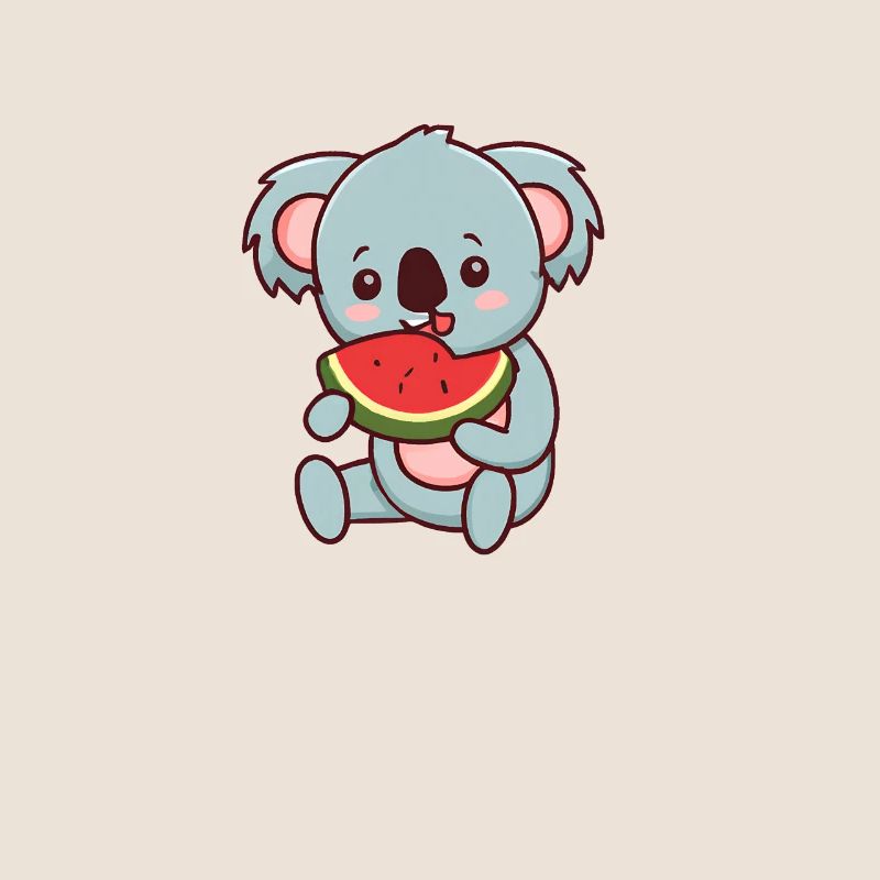 Kawaii Koala mange de la pastèque