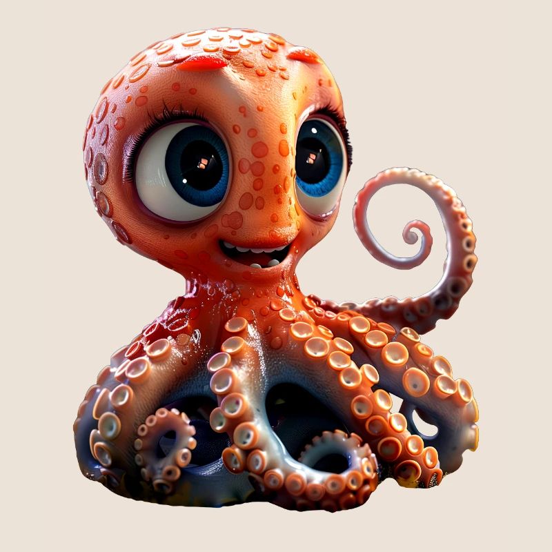 Octopus Small Octopus Cuttlefish Cute Octopus