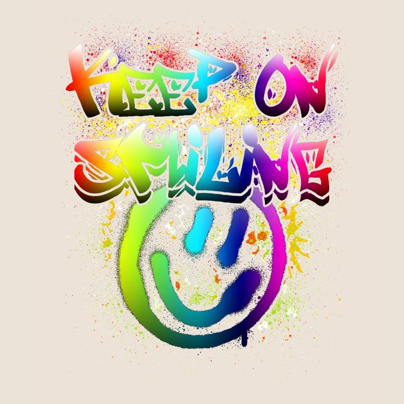 Conception de graffiti de visage heureux coloré