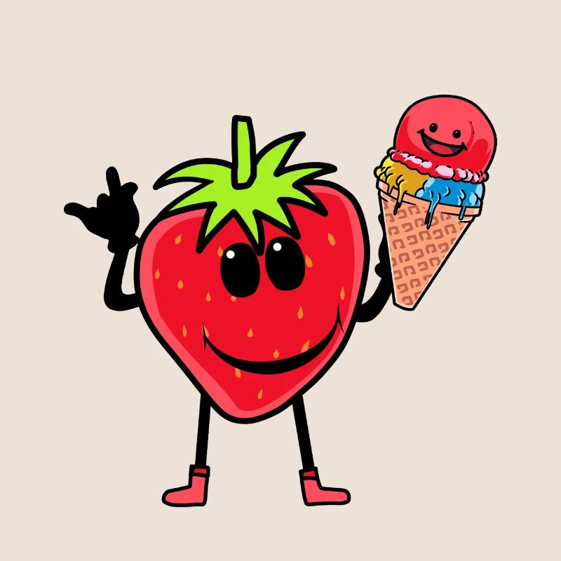 Erdbeerer Erdbeere Eis Eiscrem Eiskrem Kinder