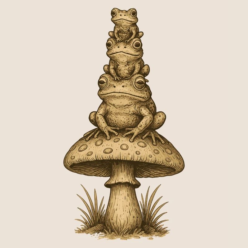Frog Totem on Mushroom Stack