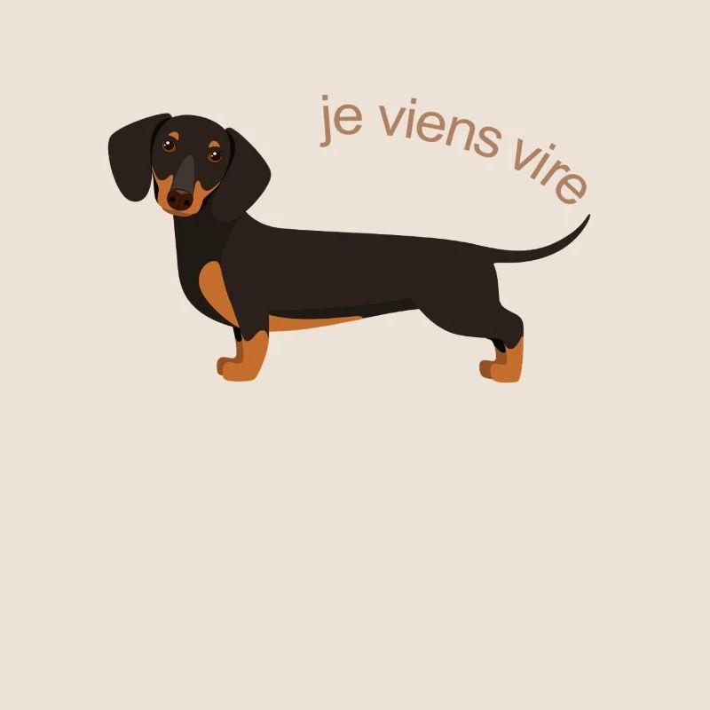 Teckel mignon avec texte français