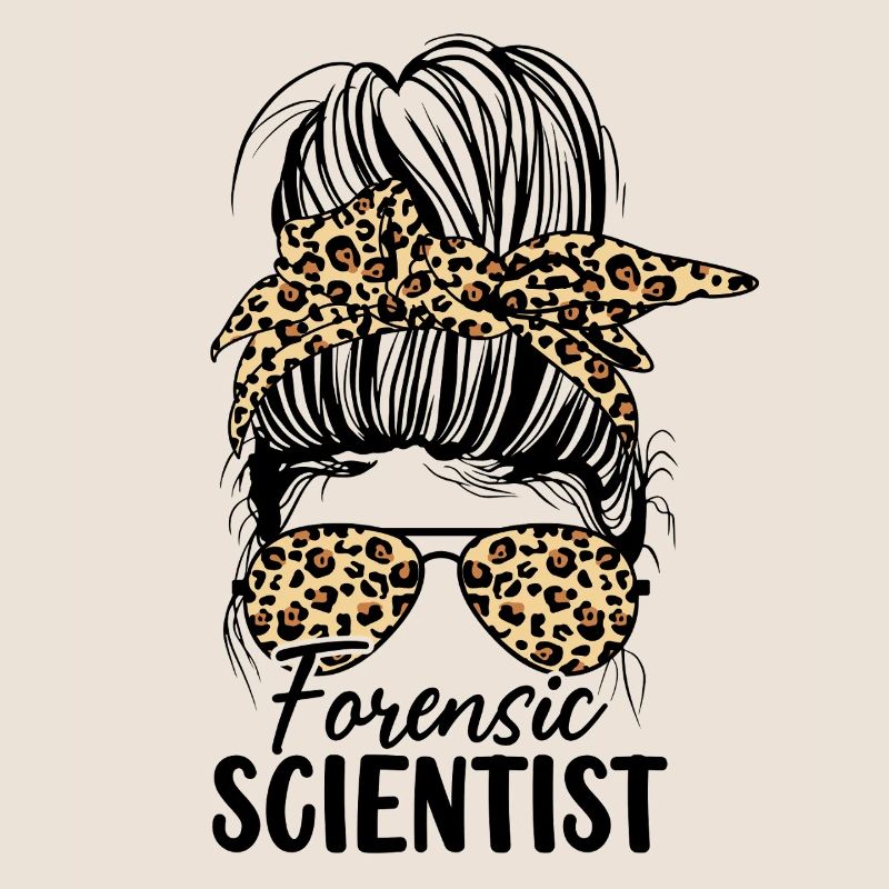 Forensic Scientist Messy Bun Leopard Forensic