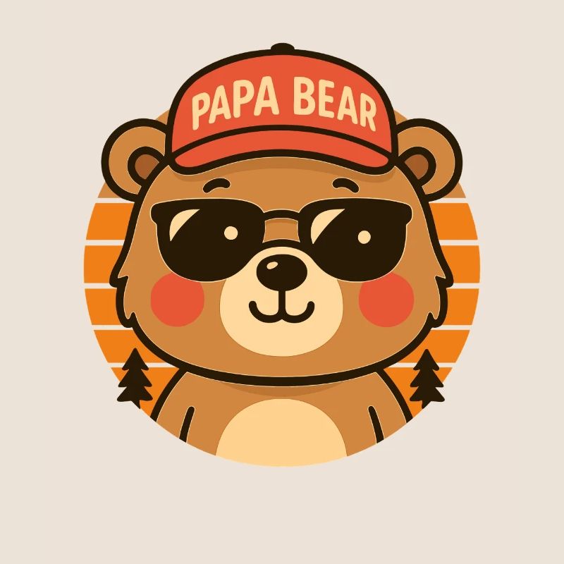 Papa Bear Knuddeliger Bären-Daddy Retro