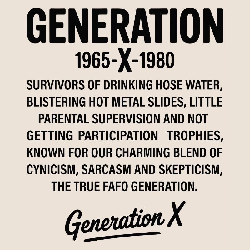 Retro-Textdesign der Generation X