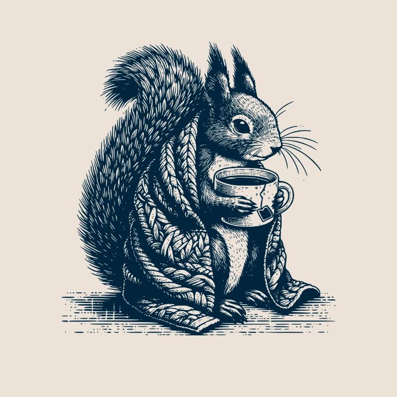 Eichhörnchen mit Tee