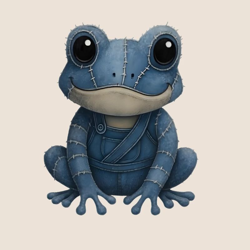 Denim Patchwork Frosch