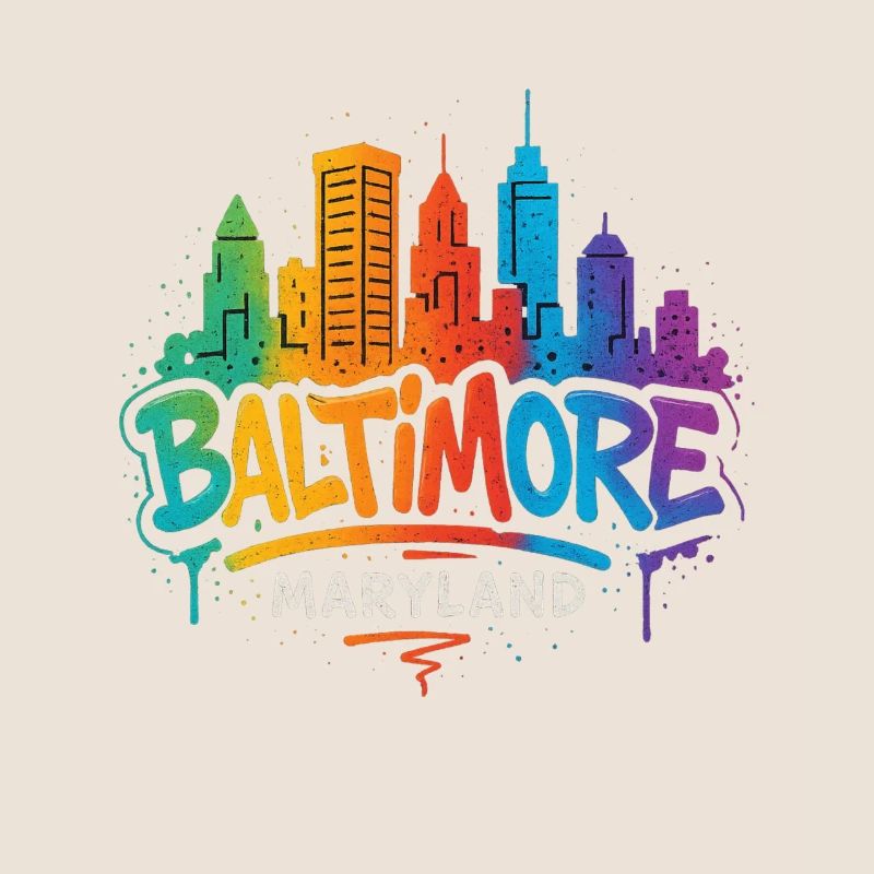 Baltimore Skyline Graffiti