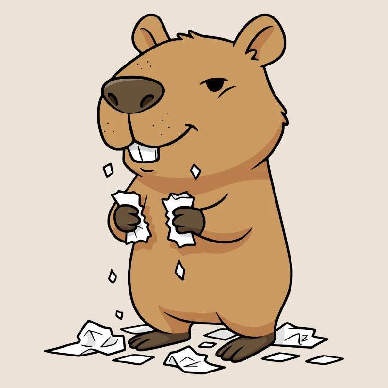 Capybara eats homework