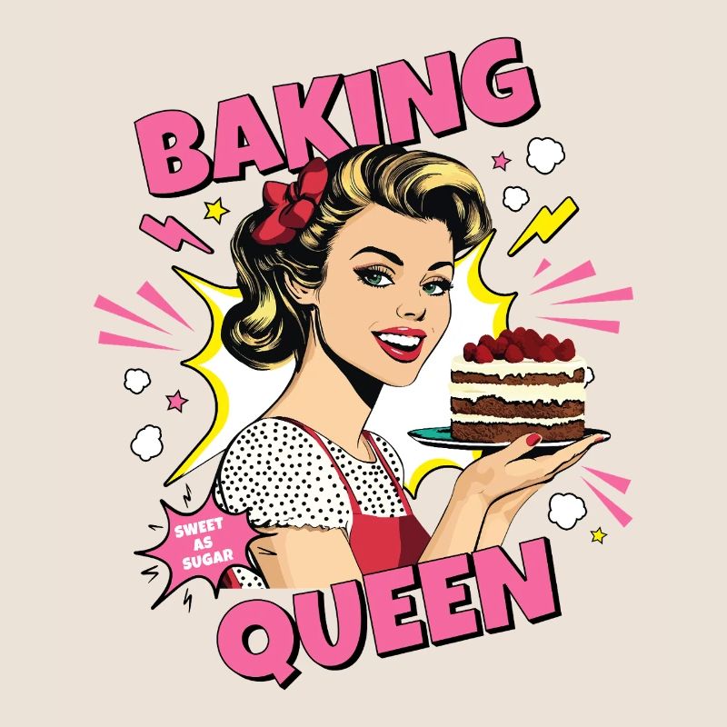 Cuisson Gâteau Cuisson Reine Cuisson Fée Boulanger Pop Art