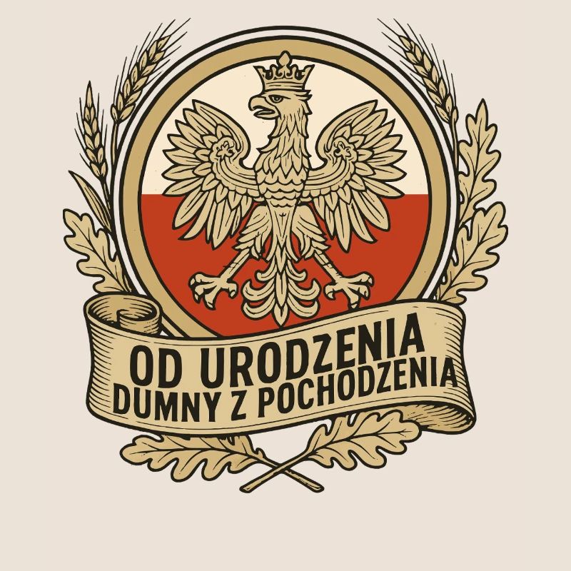 Born Proud Polish Eagle Emblem