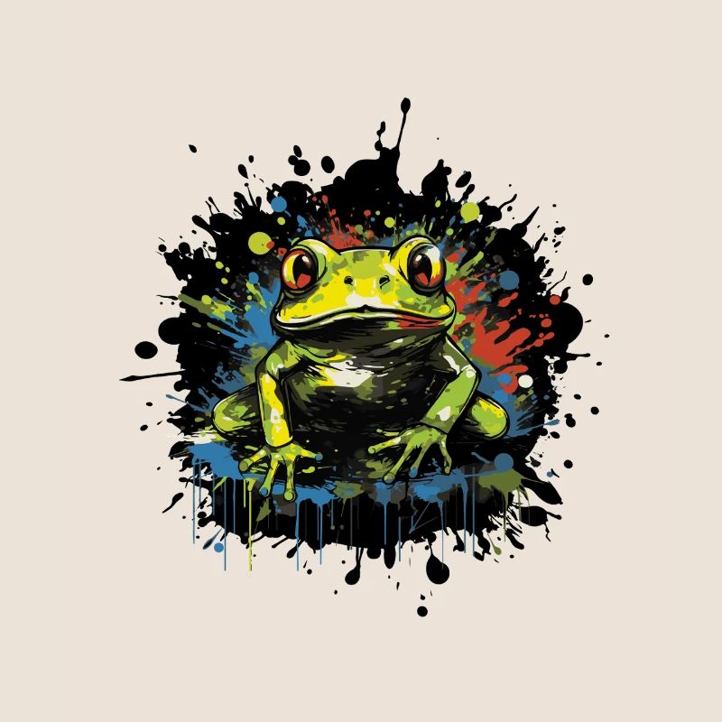 Farbklecks Frosch Neon Stil