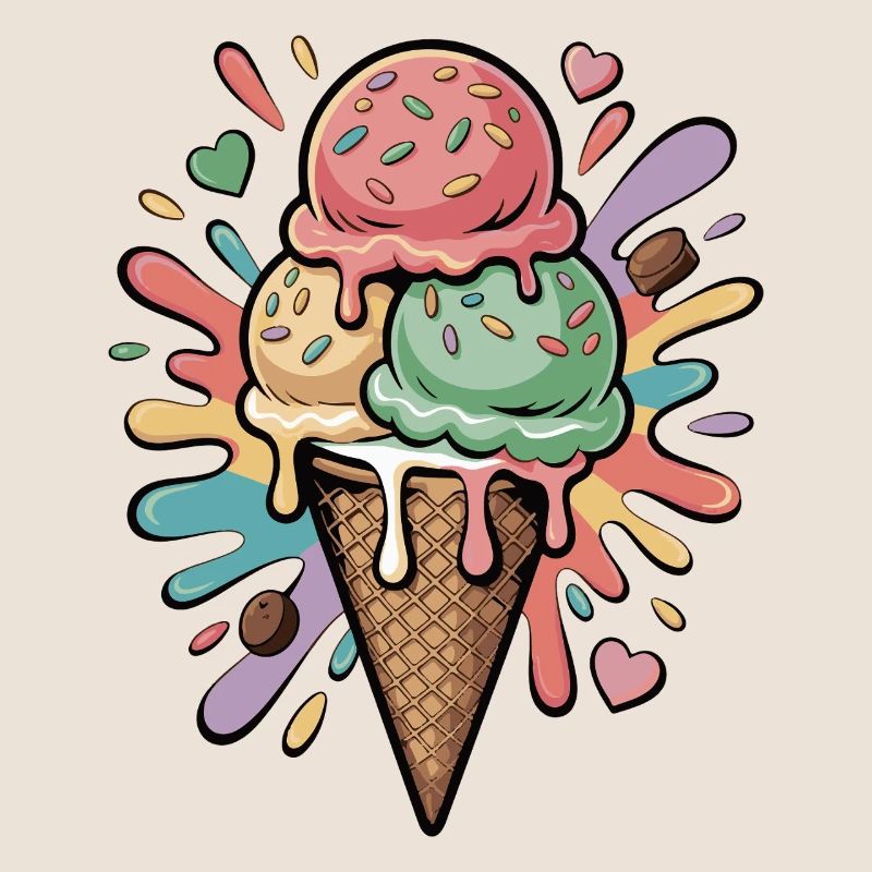 Bunte Eiscreme Explosion