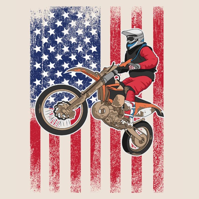 Drapeau américain du vélo de cross,