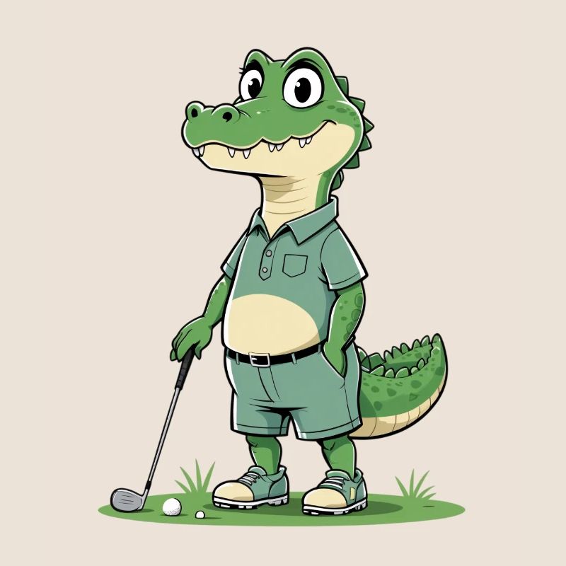Héros du golf alligator dans un look décontracté