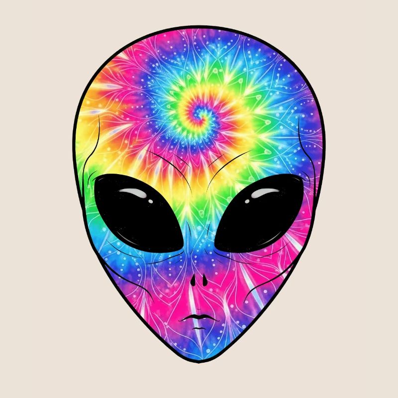 Psychedelisches Batik-Alien-Gesicht