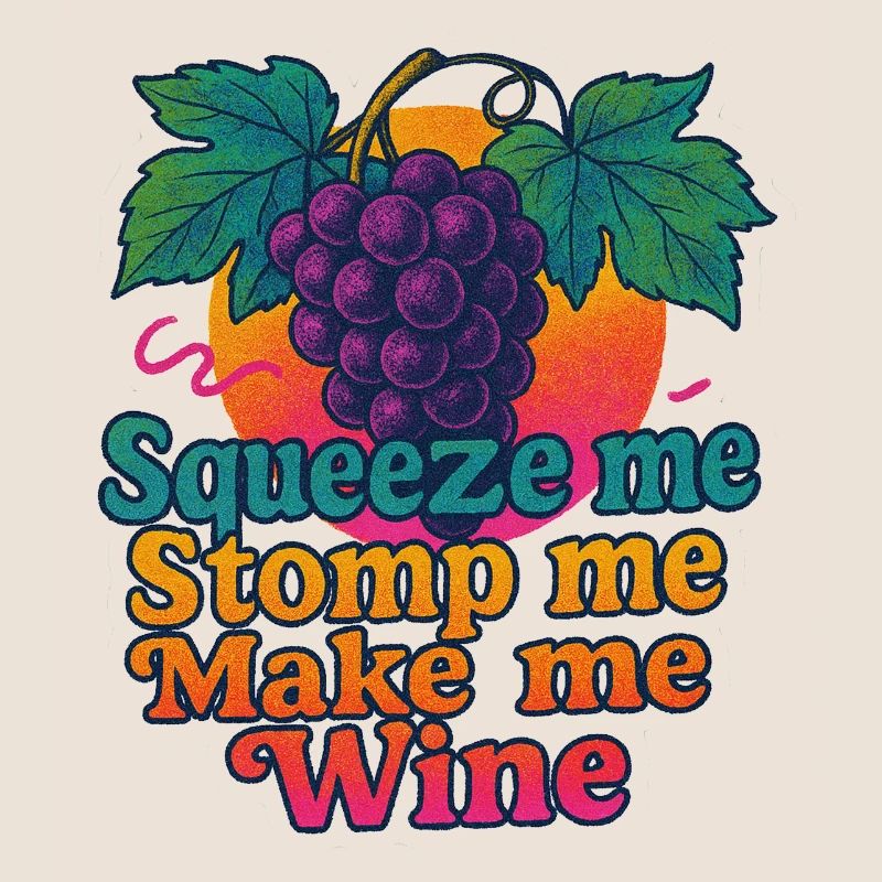 Grapes Squeeze Stomp Make Wine
