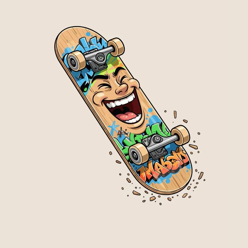 Graffiti de skateboard rieur