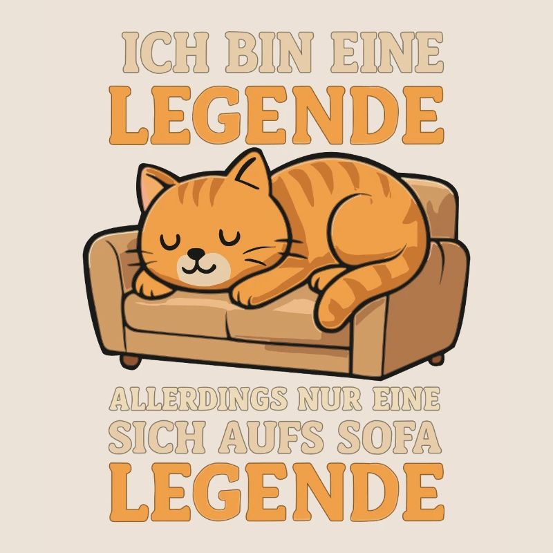 Sofa Legend Cat Funny Saying