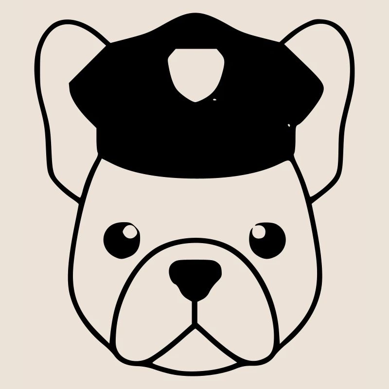 Frenchie cop cop head