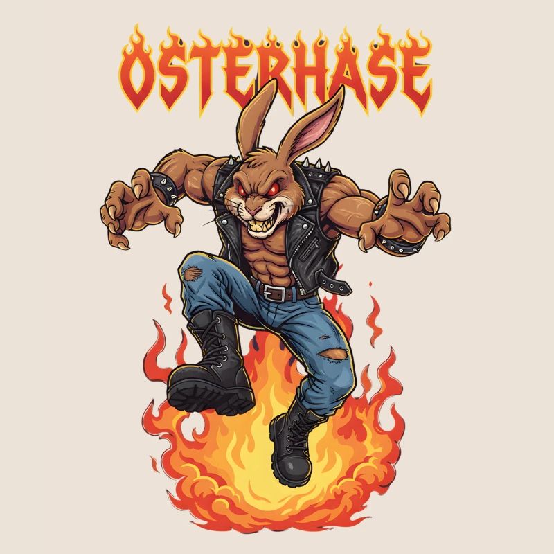 Heavy Metal Easter Bunny Rocker Easter Hardcore Bunny