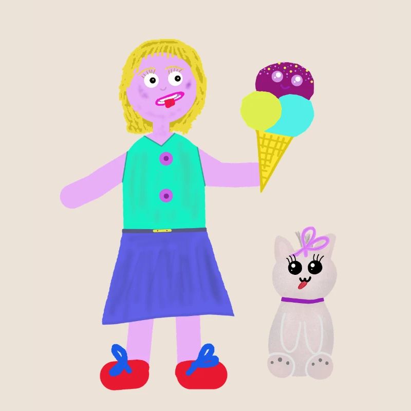 Eiscreme-Mädchen Eiscreme Eiswaffel Eis