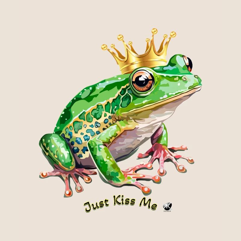 Frosch mit eine Krone Abbildung mit Inschrift