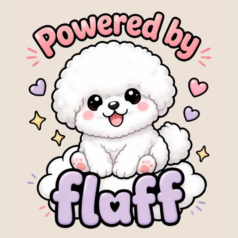 Propulsé par Fluff - un doux design de Bichon Dog
