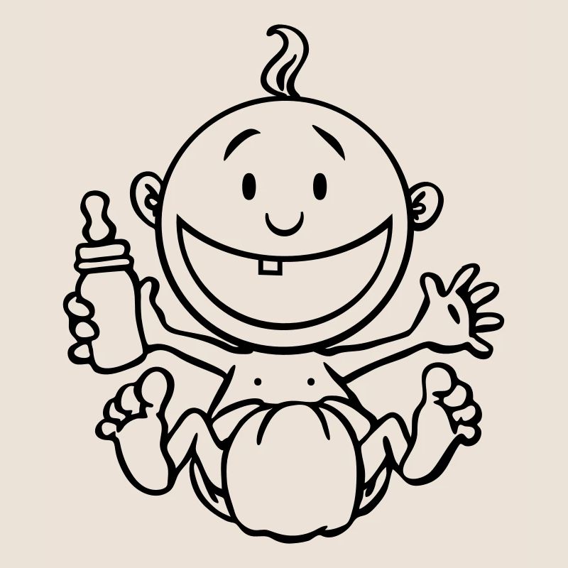 Le bébé rit.