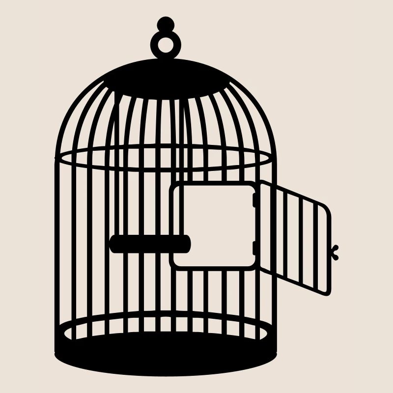 cage vide ouvert/ empty cage (1c)