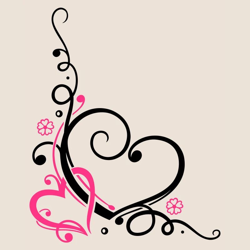 Two hearts with ornament